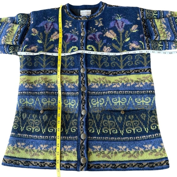 VTG Coldwater Creek Icelandic Design Wool Cardigan Fair Isle Nordic Small Nice! - Picture 13 of 15